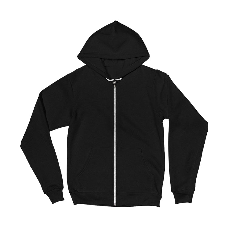Zip Up Hooded Sweatshirt (Black)